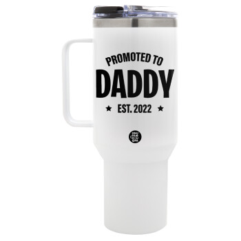 Promoted to Daddy, Mega Stainless steel Tumbler with lid, double wall 1,2L