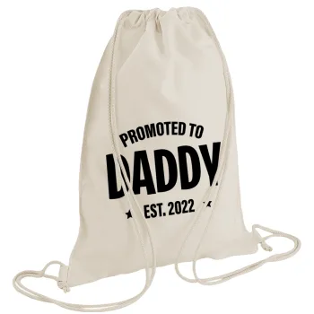 Promoted to Daddy, Τσάντα πλάτης πουγκί GYMBAG natural (28x40cm)