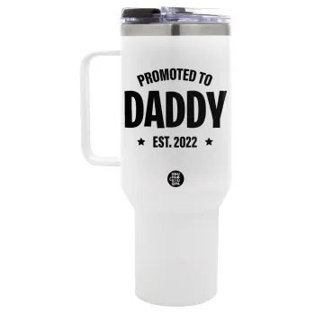 Promoted to Daddy, Mega Tumbler με καπάκι, διπλού τοιχώματος (θερμό) 1,2L