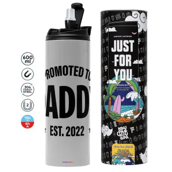 Promoted to Daddy, Tumbler stainless steel GREY 600ml