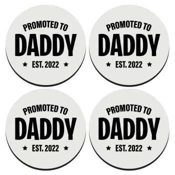 Promoted to Daddy, ΣΕΤ 4 Σουβέρ ξύλινα στρογγυλά (9cm)