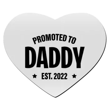 Promoted to Daddy, Mousepad heart 23x20cm