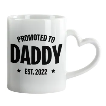 Promoted to Daddy, Mug heart handle, ceramic, 330ml