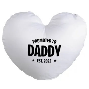 Promoted to Daddy, Μαξιλάρι καναπέ καρδιά 40x40cm περιέχεται το  γέμισμα