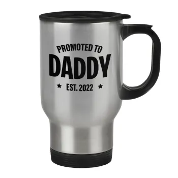 Promoted to Daddy, Κούπα ταξιδιού ανοξείδωτη με καπάκι, διπλού τοιχώματος (θερμό) 450ml