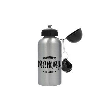 Promoted to Mommy, Metallic water jug, Silver, aluminum 500ml