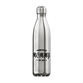 Promoted to Mommy, Μεταλλικό παγούρι θερμός Inox (Stainless steel), διπλού τοιχώματος, 750ml