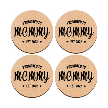 Promoted to Mommy, ΣΕΤ x4 Σουβέρ ξύλινα στρογγυλά plywood (9cm)