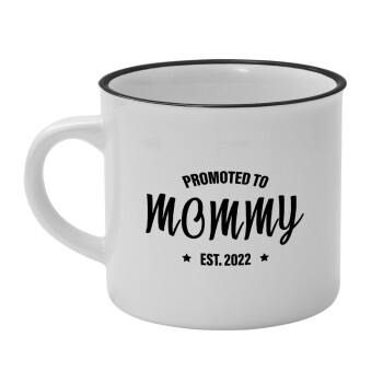 Promoted to Mommy, Κούπα κεραμική vintage Λευκή/Μαύρη 230ml