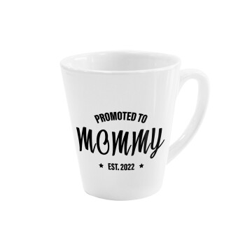 Promoted to Mommy, Κούπα κωνική Latte Λευκή, κεραμική, 300ml