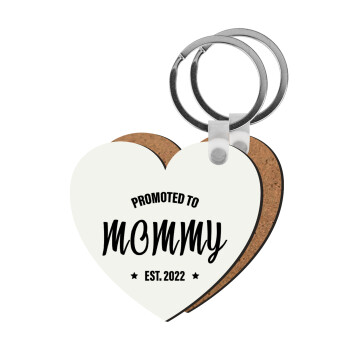 Promoted to Mommy, Μπρελόκ Ξύλινο καρδιά MDF