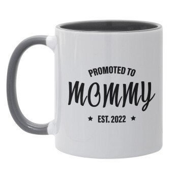 Promoted to Mommy, Κούπα χρωματιστή γκρι, κεραμική, 330ml