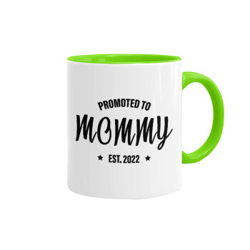 Promoted to Mommy, Mug colored light green, ceramic, 330ml
