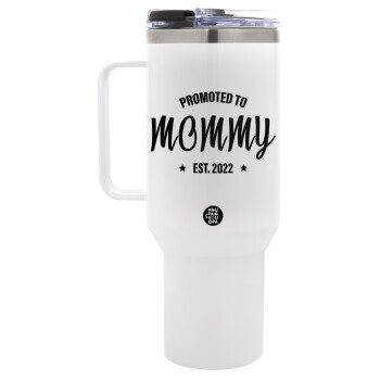 Promoted to Mommy, Mega Tumbler με καπάκι, διπλού τοιχώματος (θερμό) 1,2L