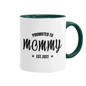 Promoted to Mommy, Κούπα χρωματιστή πράσινη, κεραμική, 330ml