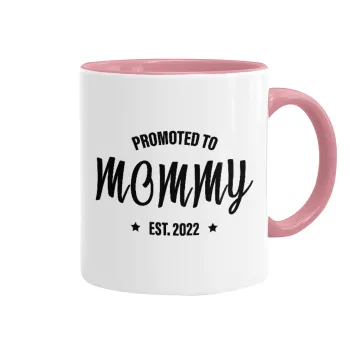 Promoted to Mommy, Κούπα χρωματιστή ροζ, κεραμική, 330ml