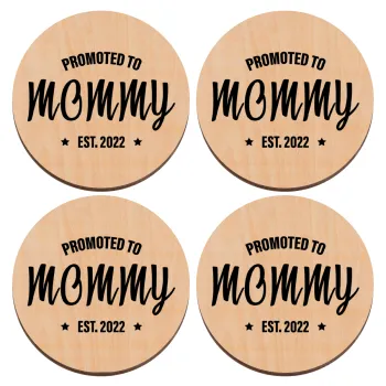 Promoted to Mommy, ΣΕΤ x4 Σουβέρ ξύλινα στρογγυλά plywood (9cm)