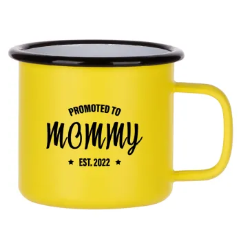 Promoted to Mommy, Metallic enamel MATT Yellow cup 360ml
