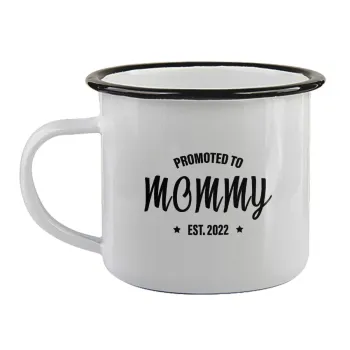 Promoted to Mommy, Κούπα εμαγιέ με μαύρο χείλος 360ml