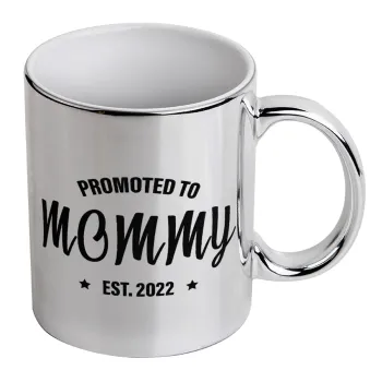 Promoted to Mommy, Mug ceramic, silver mirror, 330ml