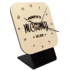 Quartz Table clock in natural wood (10cm)