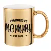 Mug ceramic, gold mirror, 330ml