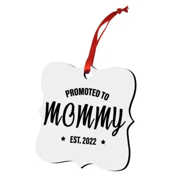 Promoted to Mommy, Στολίδι Χριστουγεννιάτικο στολίδι polygon ξύλινο 7.5cm