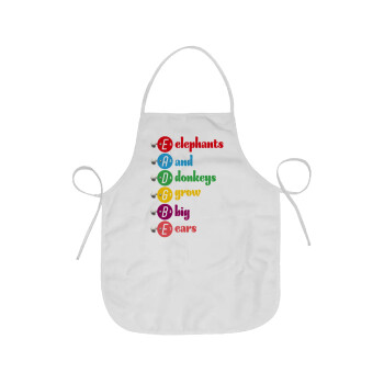 Elephants And Donkeys Grow Big Ears, Chef Apron Short Full Length Adult (63x75cm)