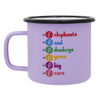 Elephants And Donkeys Grow Big Ears, Κούπα Μεταλλική εμαγιέ ΜΑΤ Light Pastel Purple 360ml