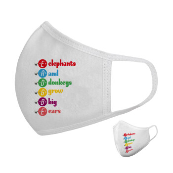 Elephants And Donkeys Grow Big Ears, Μάσκα υφασμάτινη υψηλής άνεσης παιδική (Δώρο πλαστική θήκη)