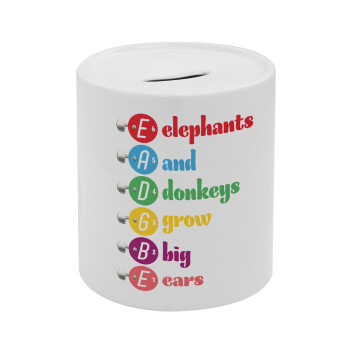 Elephants And Donkeys Grow Big Ears, Κουμπαράς πορσελάνης με τάπα