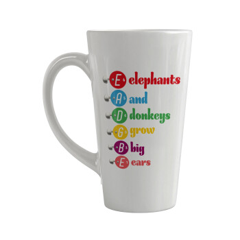 Elephants And Donkeys Grow Big Ears, Κούπα Latte Μεγάλη, κεραμική, 450ml