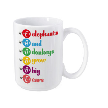 Elephants And Donkeys Grow Big Ears, Κούπα Mega, κεραμική, 450ml