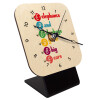 Quartz Table clock in natural wood (10cm)