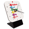 Quartz Wooden table clock with hands (10cm)