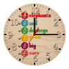 Ρολόι τοίχου ξύλινο plywood (20cm)
