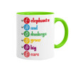 Mug colored light green, ceramic, 330ml