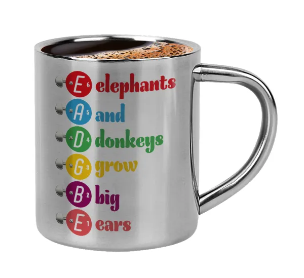 Elephants And Donkeys Grow Big Ears — Double-wall metal cup for espresso (220ml)