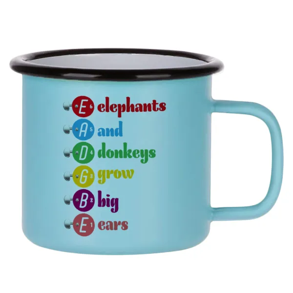 Elephants And Donkeys Grow Big Ears — Κούπα Μεταλλική εμαγιέ ΜΑΤ σιέλ 360ml