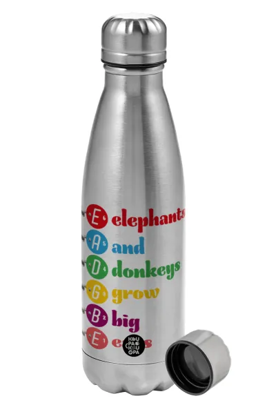 Elephants And Donkeys Grow Big Ears — Μεταλλικό παγούρι νερού, ανοξείδωτο ατσάλι, 750ml