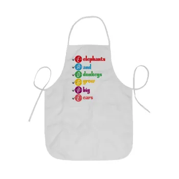 Elephants And Donkeys Grow Big Ears, Ποδιά Σεφ ολόσωμη κοντή  Παιδική (44x62cm)
