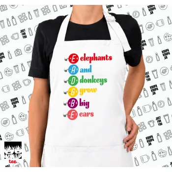 Elephants And Donkeys Grow Big Ears, Ποδιά μακριά Σεφ ολόσωμη με τσέπες white (ΕΝΗΛΙΚΩΝ)