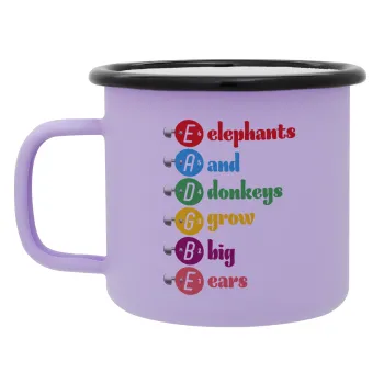 Elephants And Donkeys Grow Big Ears, Κούπα Μεταλλική εμαγιέ ΜΑΤ Light Pastel Purple 360ml