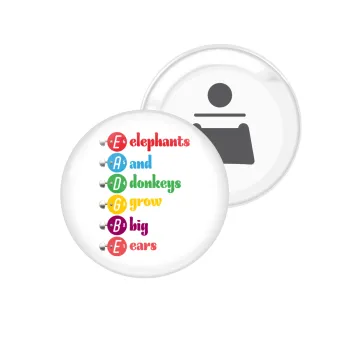 Elephants And Donkeys Grow Big Ears, Μαγνητάκι και ανοιχτήρι μπύρας στρογγυλό διάστασης 5,9cm
