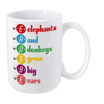 Elephants And Donkeys Grow Big Ears, Κούπα Mega, κεραμική, 450ml