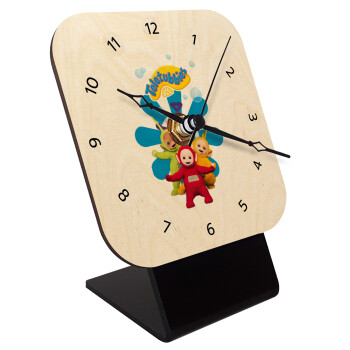 teletubbies, Επιτραπέζιο ρολόι σε φυσικό ξύλο (10cm)