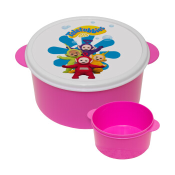 teletubbies, ΡΟΖ παιδικό δοχείο φαγητού (lunchbox) πλαστικό (BPA-FREE) Lunch Βox M16 x Π16 x Υ8cm