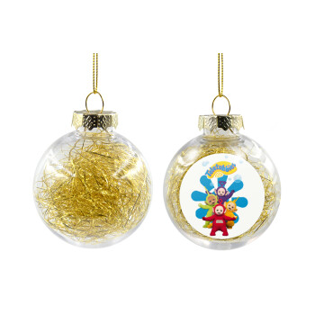 teletubbies, Χριστουγεννιάτικη μπάλα δένδρου διάφανη με χρυσό γέμισμα 8cm