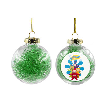 teletubbies, Χριστουγεννιάτικη μπάλα δένδρου διάφανη με πράσινο γέμισμα 8cm