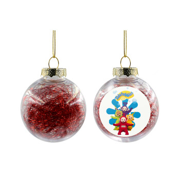 teletubbies, Χριστουγεννιάτικη μπάλα δένδρου διάφανη με κόκκινο γέμισμα 8cm